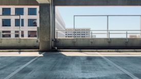 parking garage overlooking city