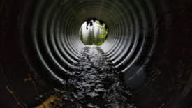 Inside of water disposal pipe